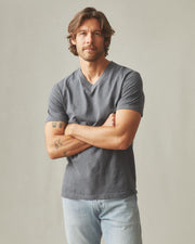men's premium slub v-neck tee